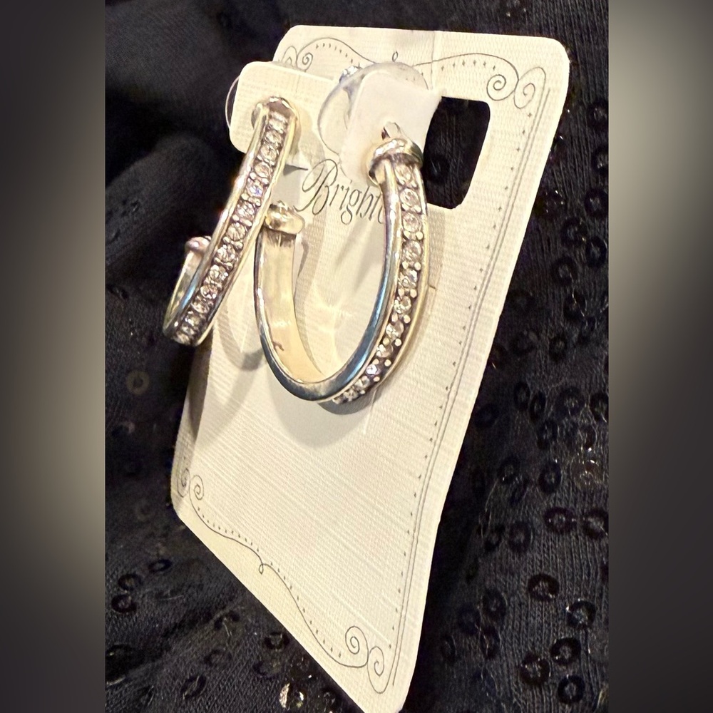 BRIGHTON Shimmering Silver Crystal Hoops